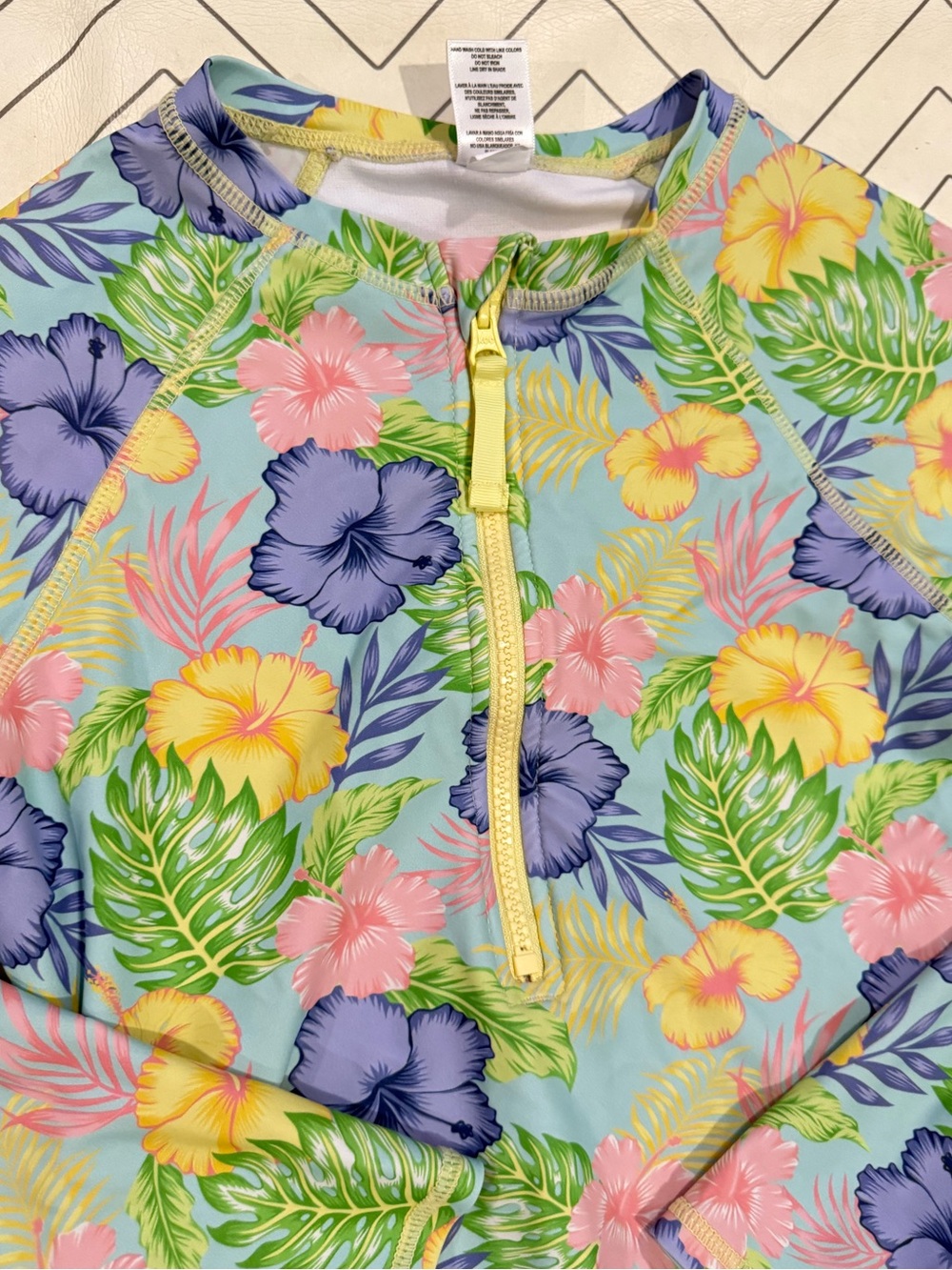 Ruffle Butts Floral Longsleeve Swimsuit - Picture 3 of 15